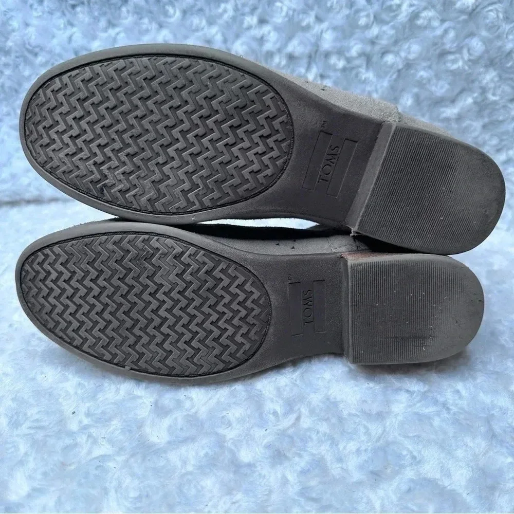 TOMS Tan Suede Perforated Deia Booties Size 7.5